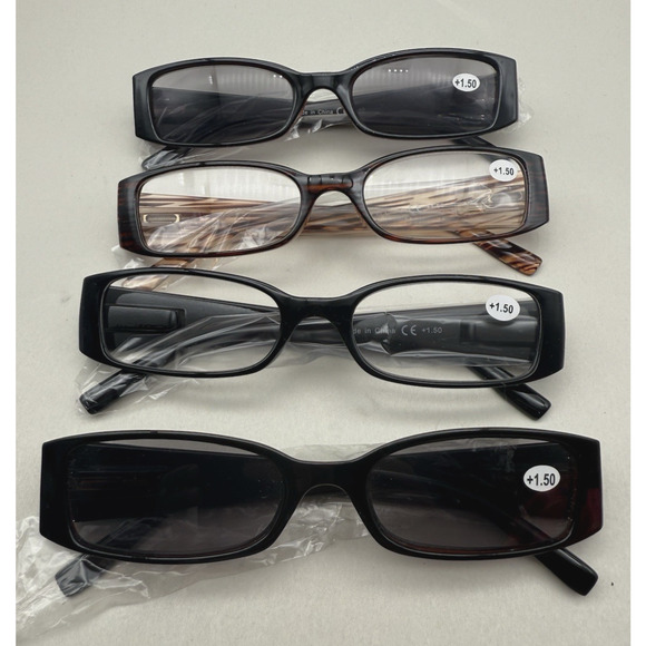 Reading Glasses 4 Pairs Ladies Fashion Spring Hinge Readers For Women +1.50 READ - Picture 1 of 7